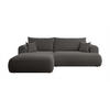 ECKSOFA Ovo Dunkelgrau Boucle - Dunkelgrau/Schwarz, Kunststoff/Textil (260/165cm) - Selsey