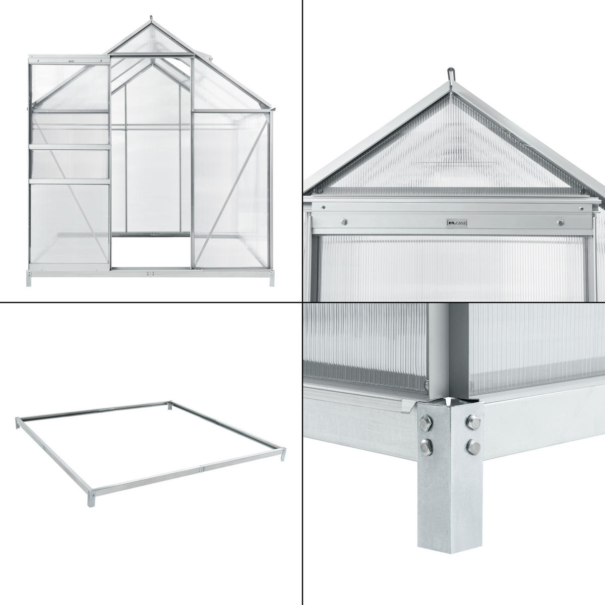 TREIBHAUS Oisterwijk - Transparent, Kunststoff/Metall (190/195/190cm) - [en.casa]