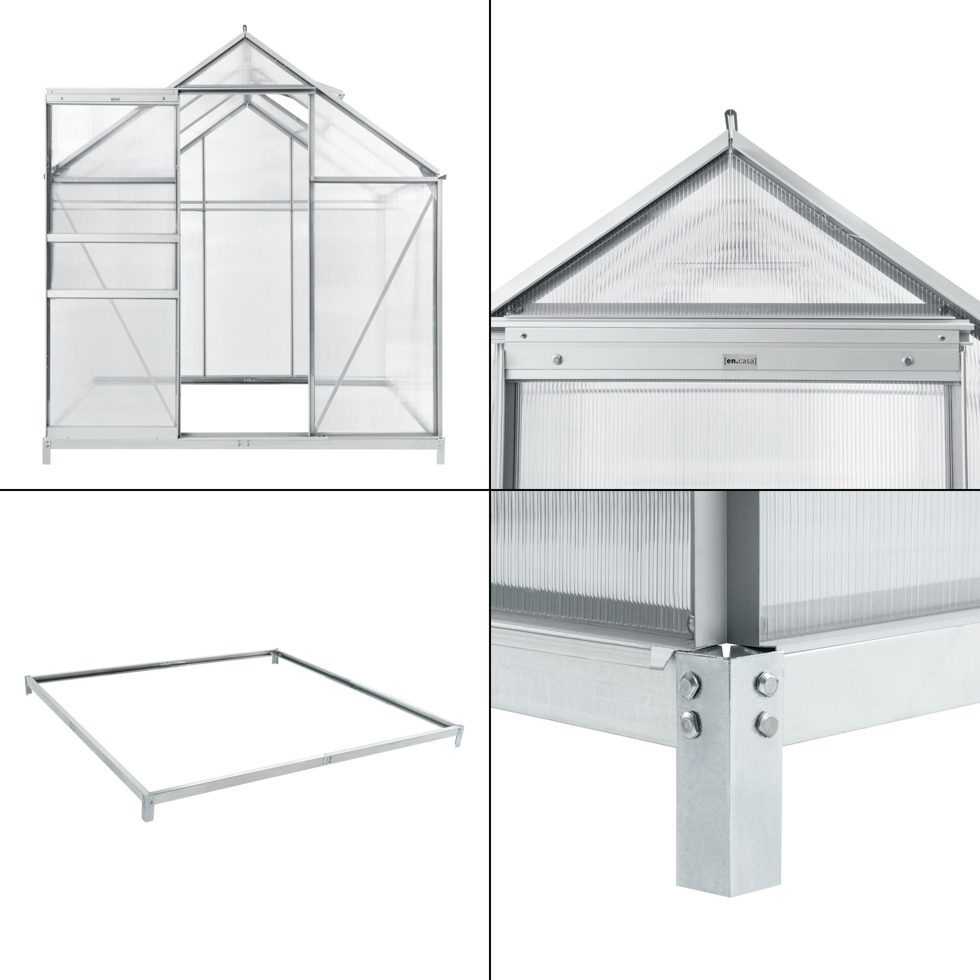 Thumbnail - [en.casa] Treibhaus, Transparent, Metall, Kunststoff, 190x195x190 cm, Gartenzubehör, Hochbeete