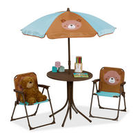 CAMPING-KINDERSITZGRUPPE - Multicolor, Kunststoff/Textil - Relaxdays