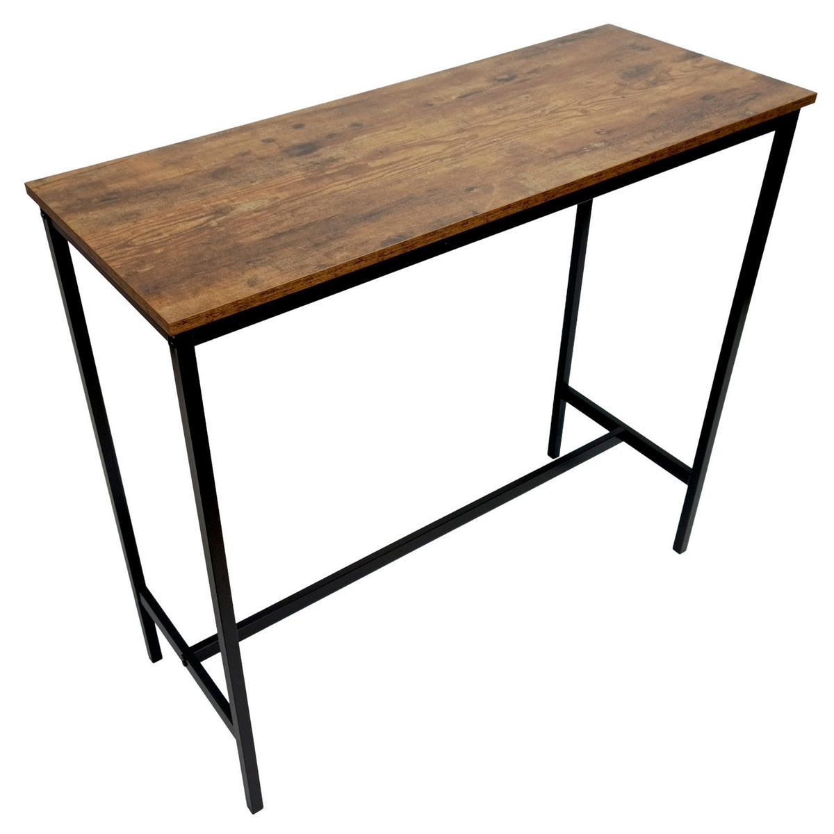 BARTISCH Holzoptik Metall Dunkelbraun Schwarz Küchentisch 100×40×90 cm - Dunkelbraun/Schwarz, Holzwerkstoff/Metall (40/100/90cm) - Begryf