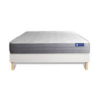 BETT Actiflex dream Taschenfederkern und Memory-Schaum 160 x 195 cm h1 - Kit Bettgestell Weiß - Beige/Weiß, Holz (160/195cm) - ACTISOM
