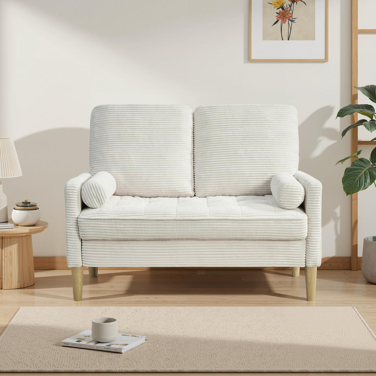 SOFA 2-Sitzer 121/76/87 cm Beige - Beige, Textil (76/87/121cm)