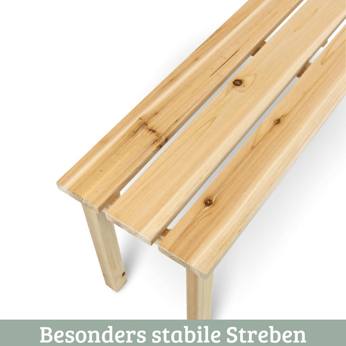 GARTENBANK wetterfest Holz LYDIA 3 Sitzer Natur - Braun, Holz (118/43.5/33cm) - DELUKE