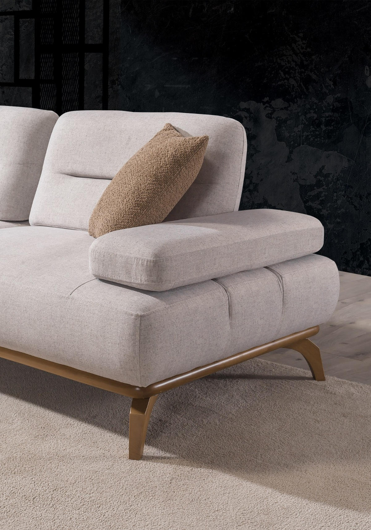 SITZGARNITUR Smooth Creme Stellvariante:3+3 - Creme, Holz (240/82/100cm) - Villa Möbel