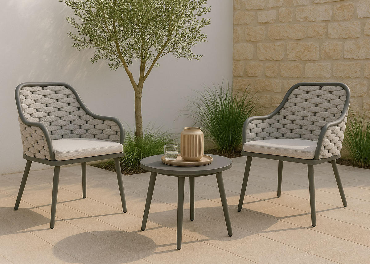 GARTENSTUHL Hellgrau, Hellgrau - Hellgrau, Textil (59/84/63cm) - MCW