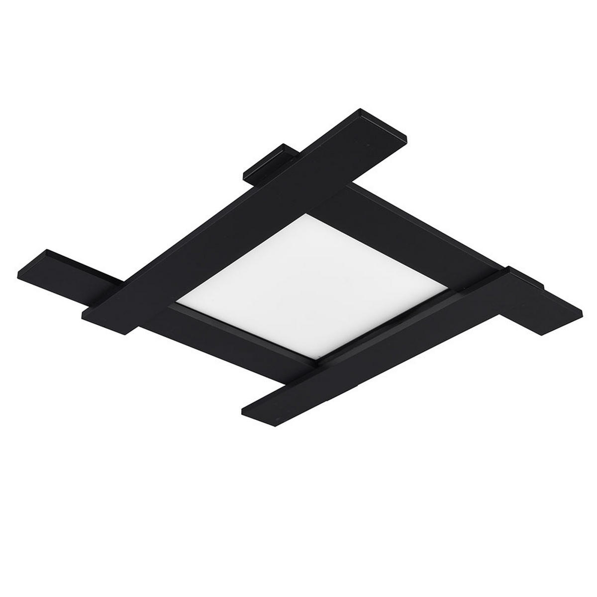 LED DECKENLEUCHTE Belfast Schwarz Matt - Schwarz, Metall (59/59/6cm)