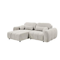 ECKSCHLAFSOFA mit Schlaffunktion und Bettkasten, beidseitig montierbar - Beige/Hellgrau, Holz/Kunststoff (260/192cm) - ed exciting design