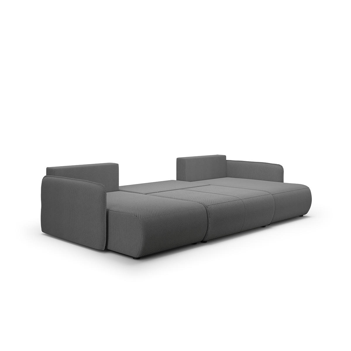 PANORAMASOFA Claudio 5 Sitzplätze Dunkelgrau - Grau, Holz (290/86/148cm) - Petits-meubles
