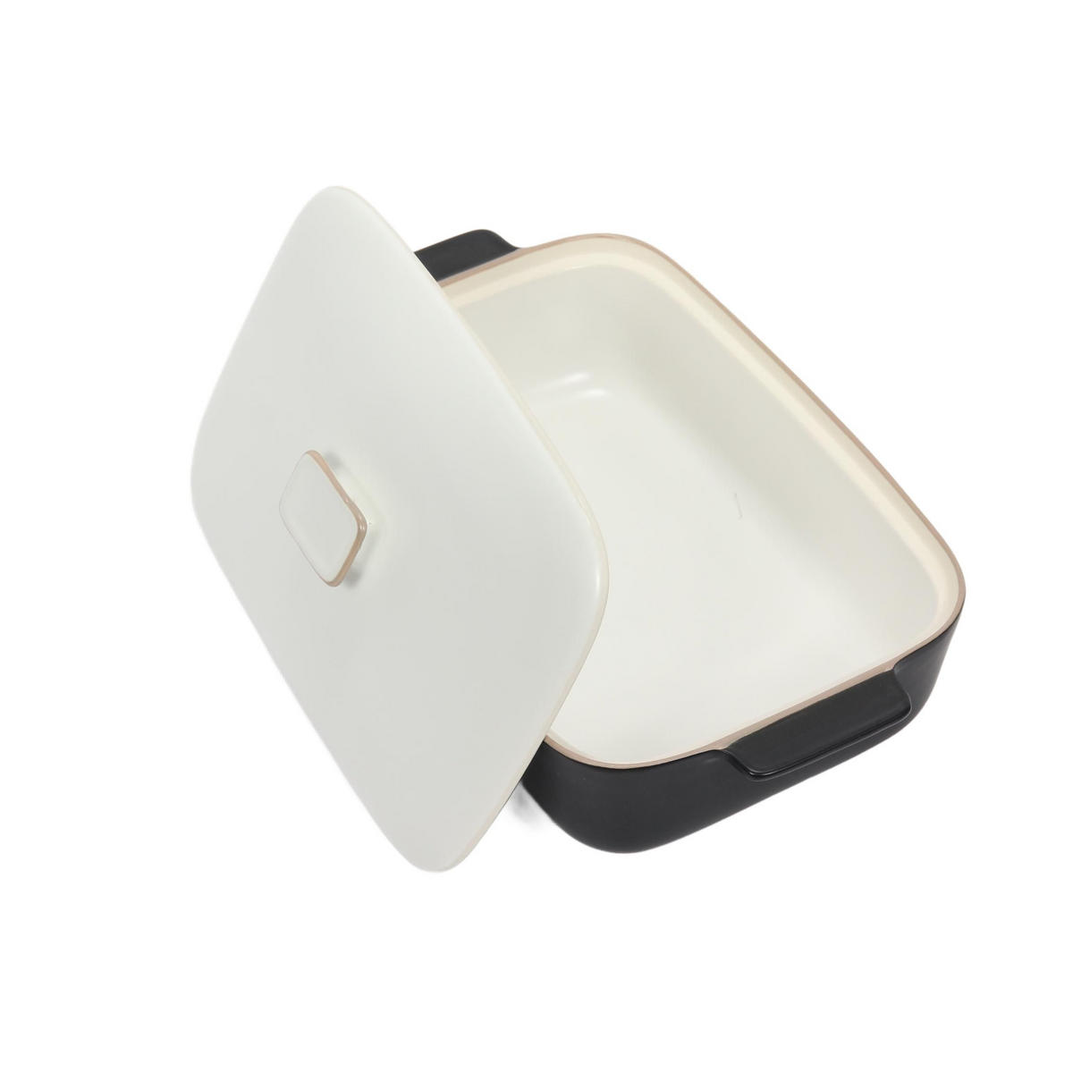 AUFLAUFFORM mit Deckel 31/18 cm - Schwarz, Keramik (31/11.5/18cm)