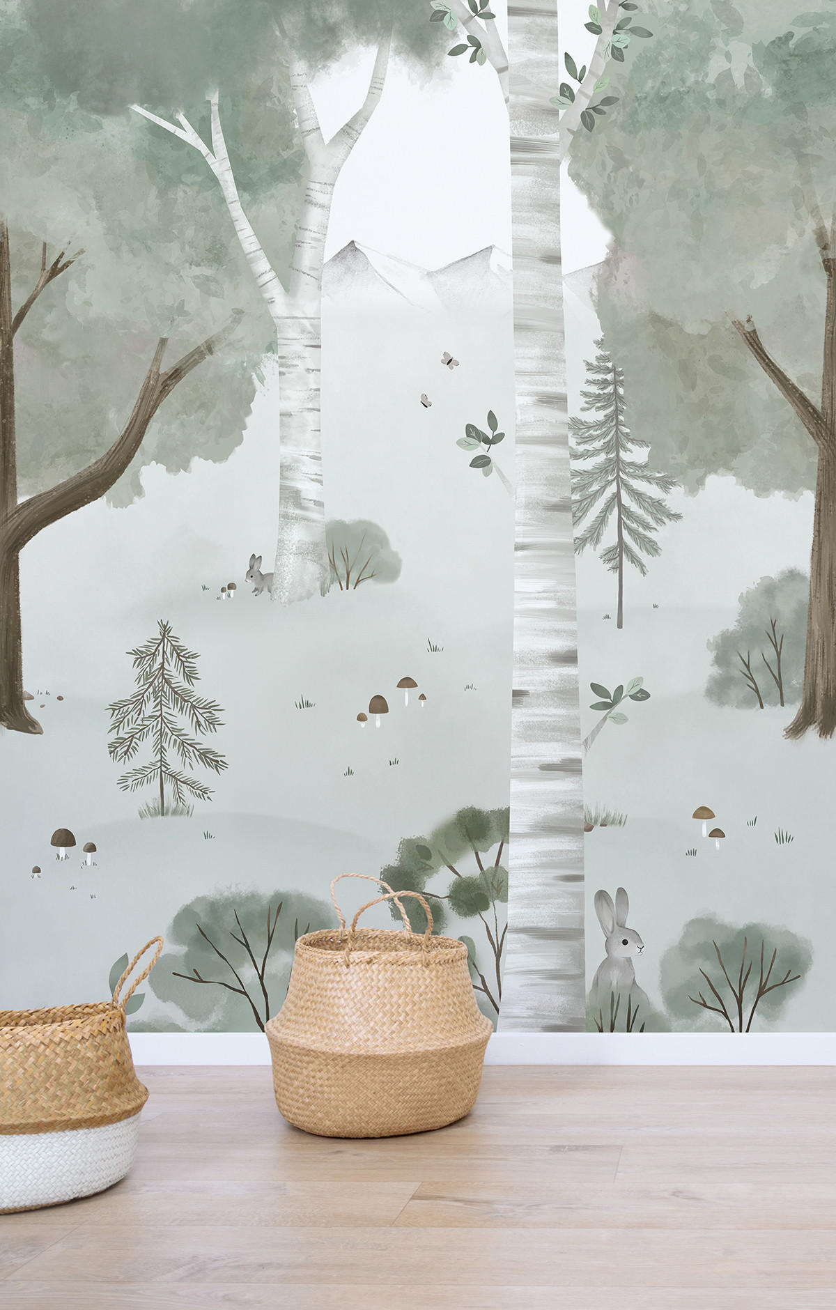 VLIESTAPETE Kharu, Wald 2 x 2.48 m, grün - Grün, Papier (248/200cm) - Lilipinso