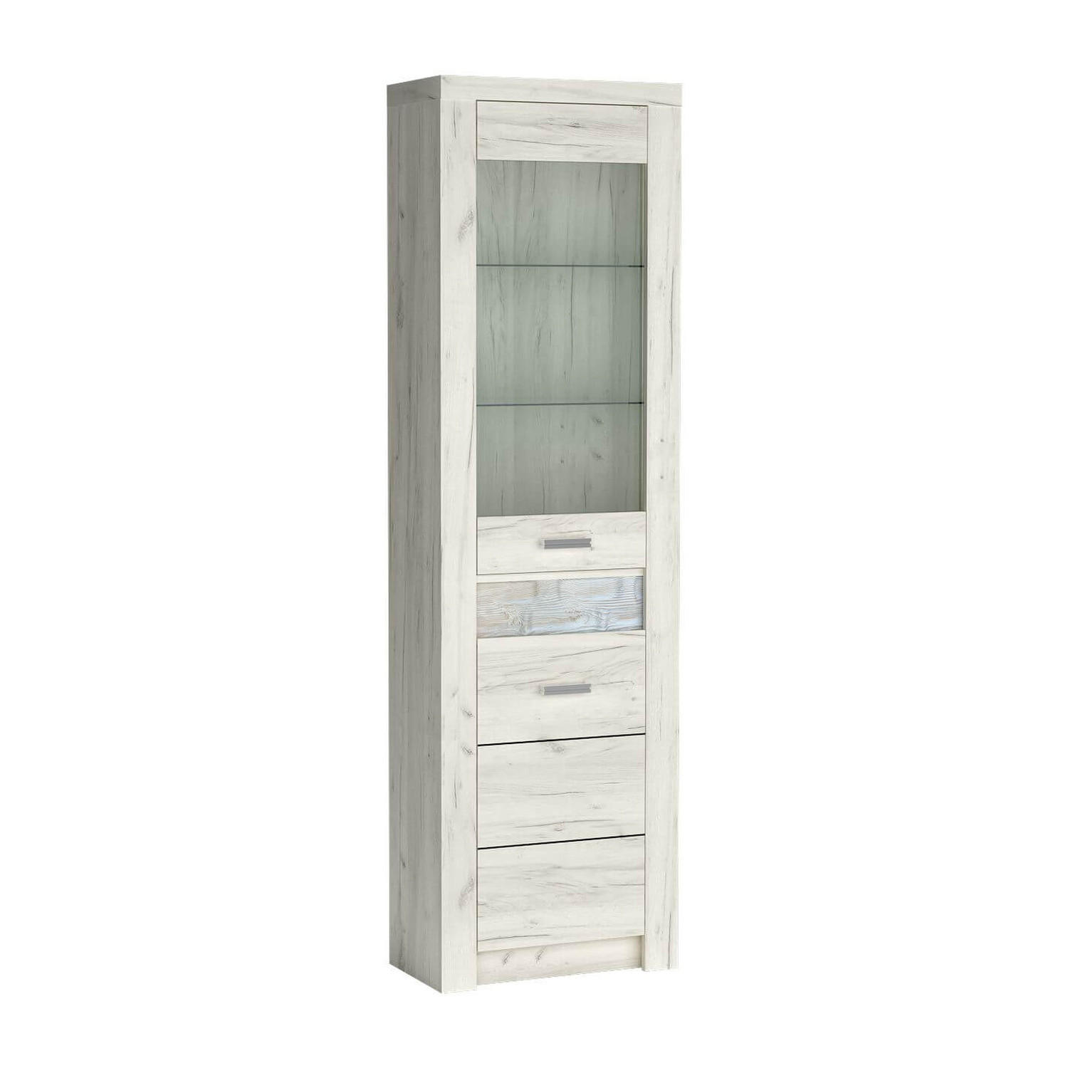 ECKVITRINE Indianapolis I-23 56 x 192 x 47 cm Kraft Weiß - Weiß, Holzwerkstoff/Metall (56/192/47cm) - Koseto