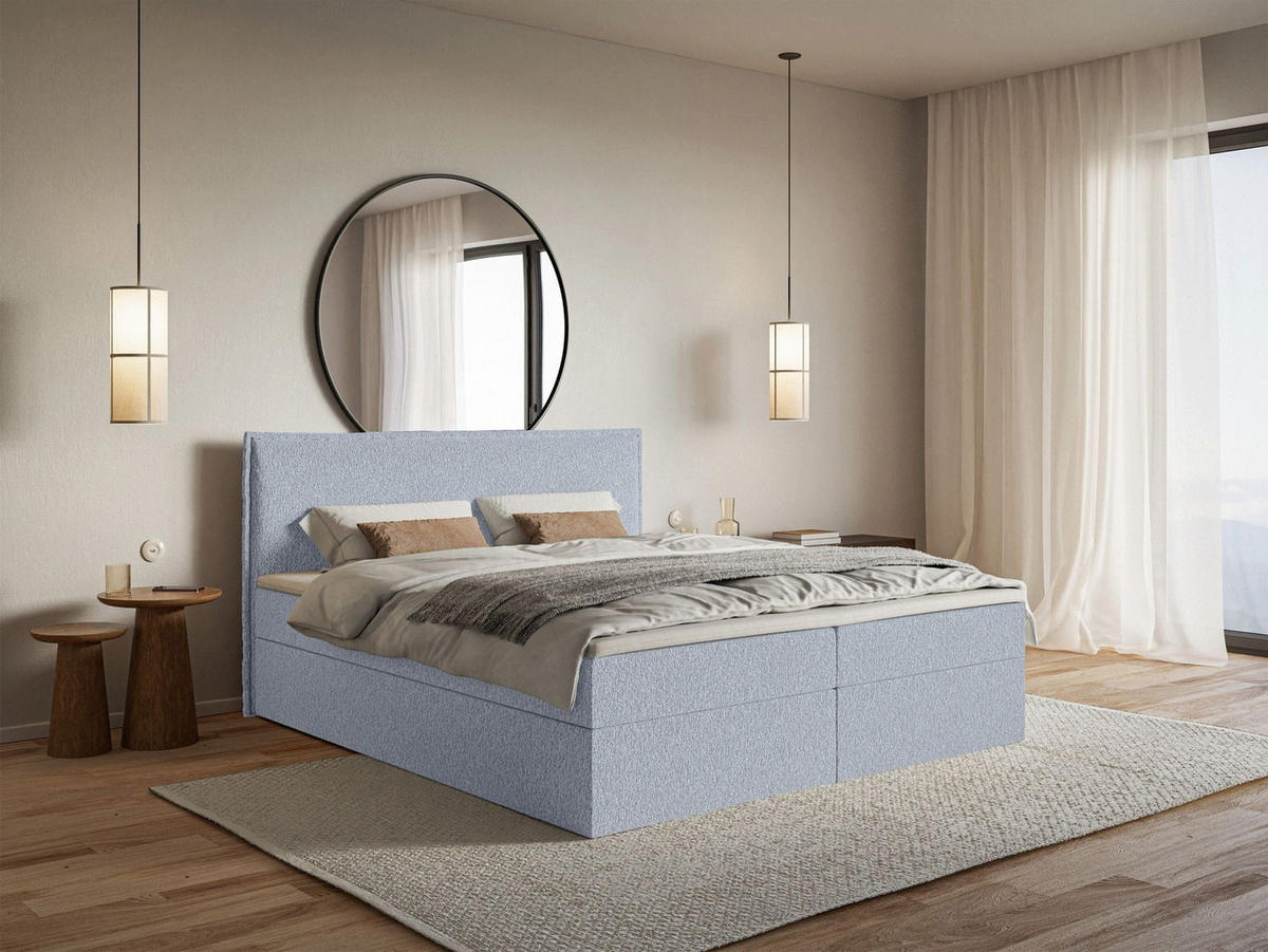 BOXBETT Softie Himmelblau Chenille 160x200 cm - Hellblau, Textil (160/200cm) - Selsey