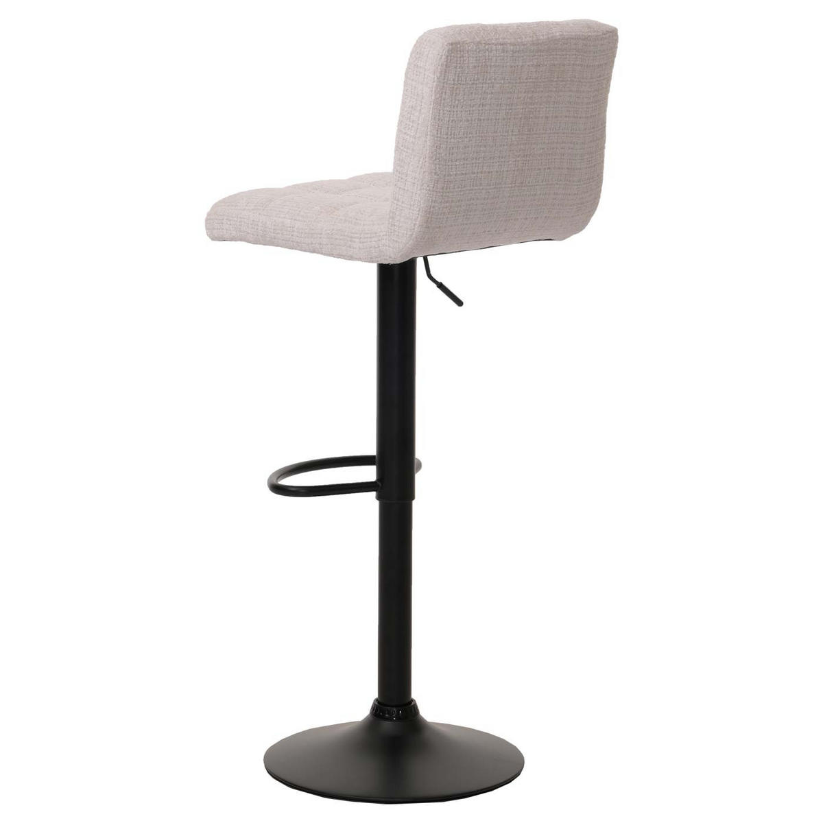 BARHOCKER 2er-Set gepolstert mit Lehne Sitzhöhe 63-83cm höhenverstellbar drehbar Stoff Chenille Creme-Beige - Beige, Textil/Metall (38/107/41cm) - PROREGAL