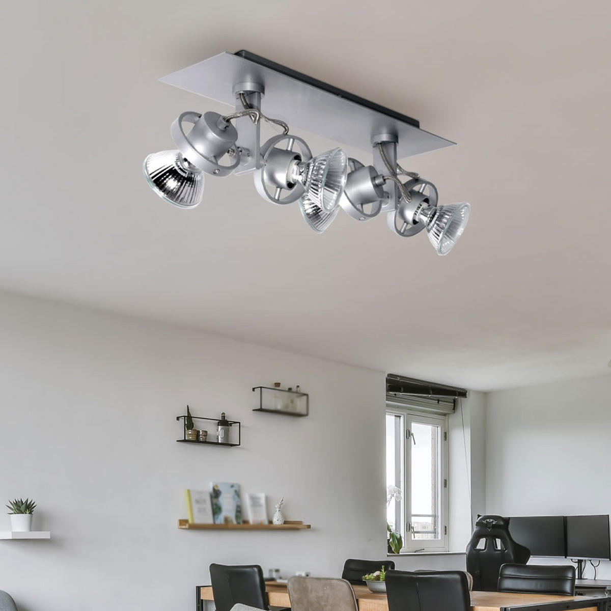 LED DECKENLEUCHTE IMOLA Silber Matt - Silberfarben, Metall (32/9/14.5cm)