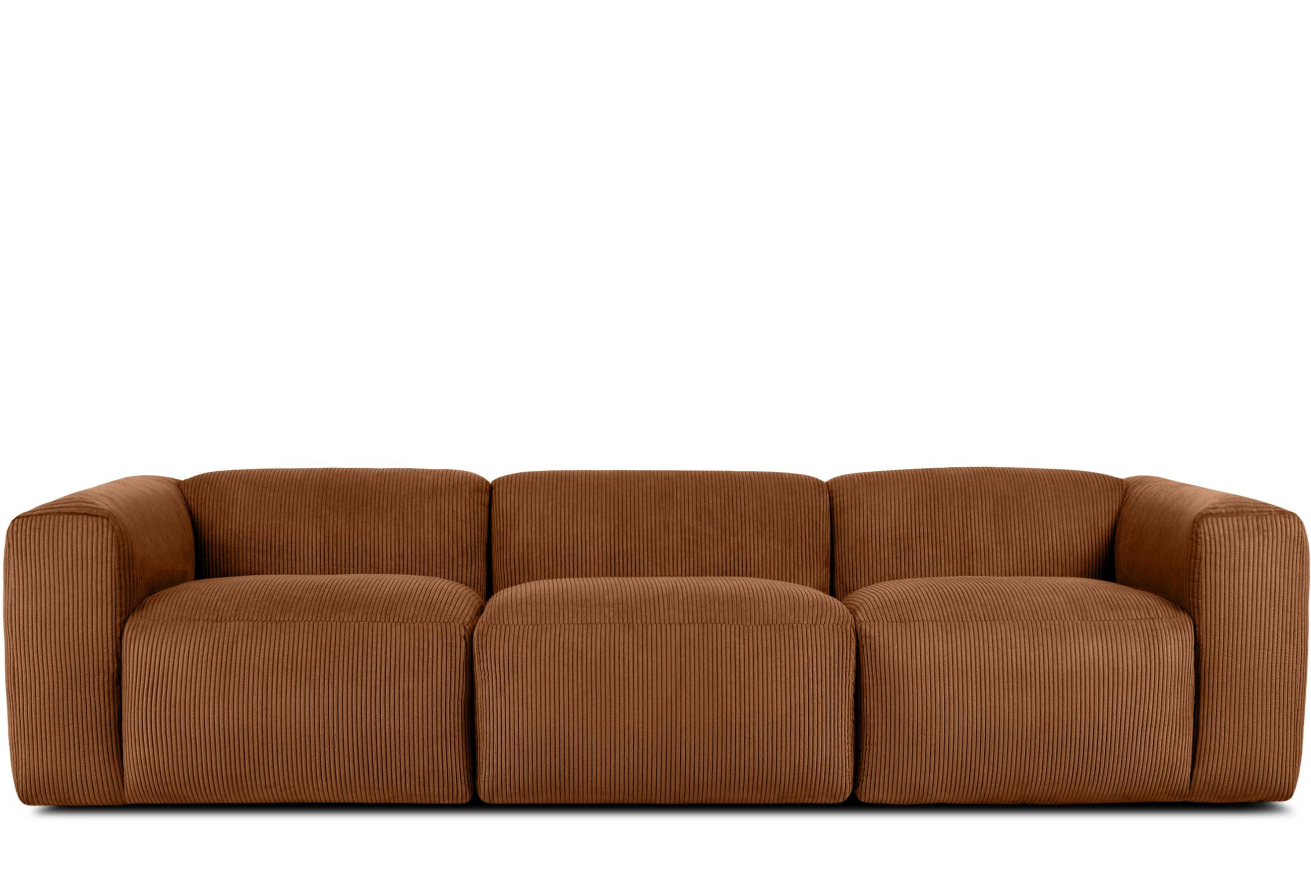 3-SITZER-MODULSOFA BUFFO mit extrem weicher und bequemer Sitzfläche, Kordstoff, ore - Orange, Textil (290/73/96cm) - KONSIMO®