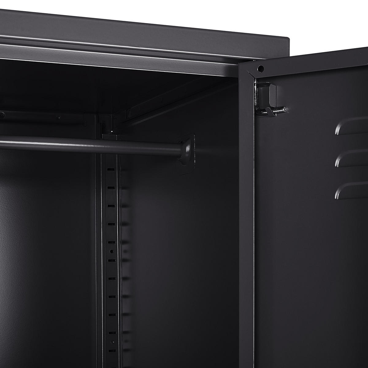 GARDEROBENSCHRANK schwarz Frome - Schwarz, Metall (38/185/50cm) - Beliani