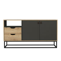 SIDEBOARD Dolores mit Metallfüßen Anthrazit Safir - Beige/Schwarz, Holzwerkstoff/Metall (150/80/35cm) - moebel17