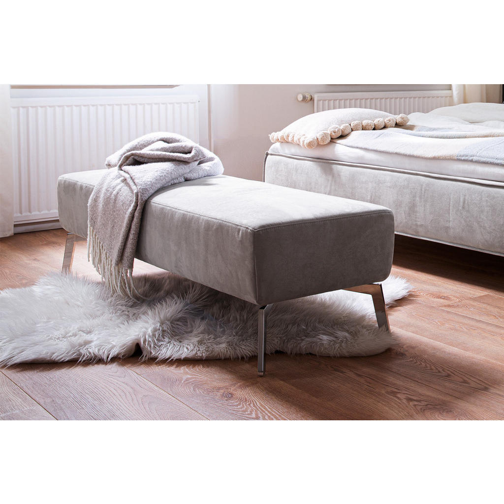 Thumbnail - Kawola Hockerbank, Grau, Textil, Rechteckig, 152x42x47 cm, Wohnzimmer, Hocker, Sitzhocker