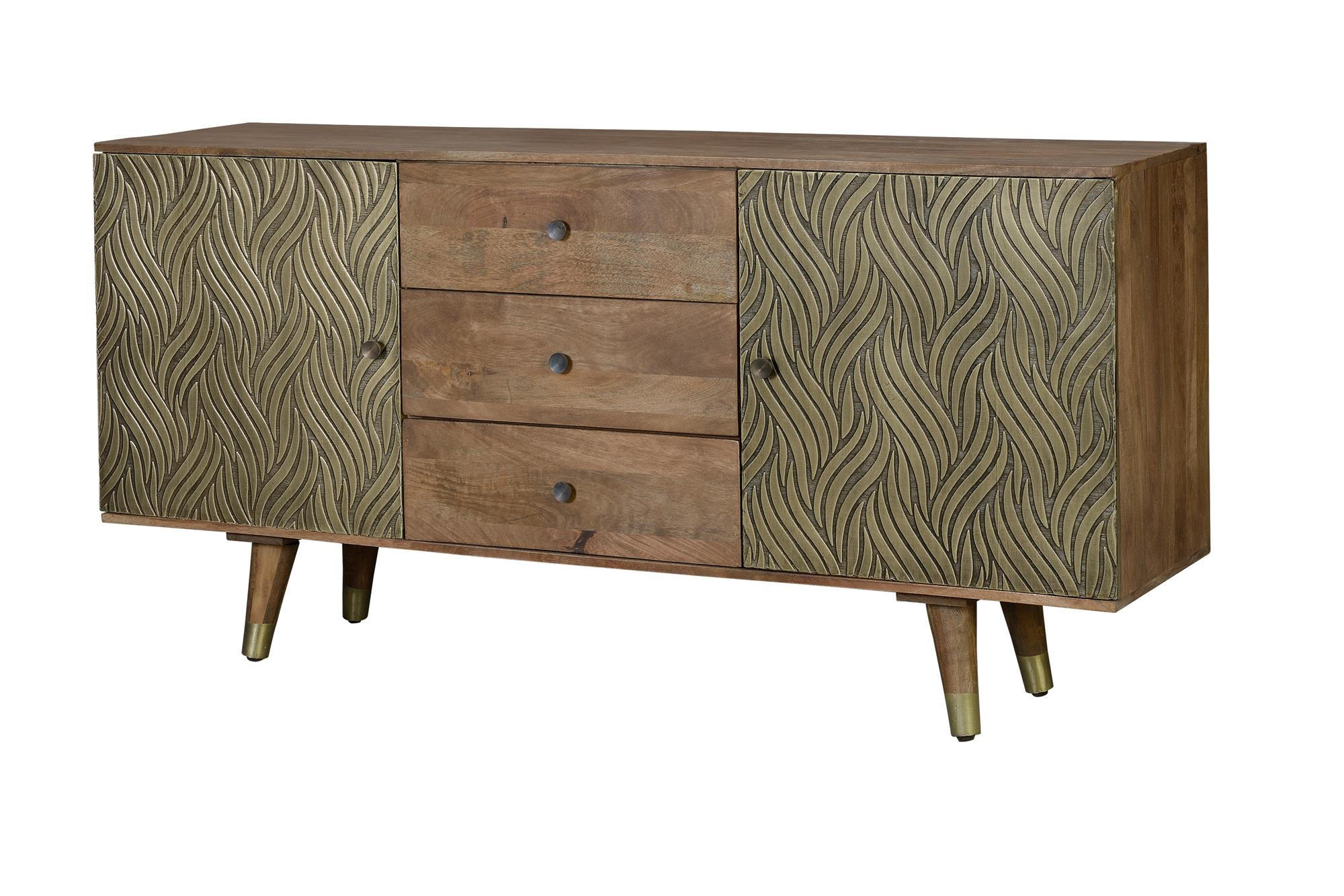 SIDEBOARD aus Mangoholz und Bronze - Braun, Holz (40/78/160cm) - Giner y Colomer