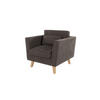 SESSEL Mario Braun - Khaki Microfaser - Dunkelbraun/Naturfarben, Holz/Textil (96/90/89cm) - S-Style Möbel