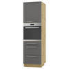 BACKOFEN-HOCHSCHRANK Kvantum D14/RU/3M Graphit Matt / Eiche Artisan Matt 60 / 59 / 207cm - Graphitfarben/Eiche Artisan, Holz/Holzwerkstoff (60/207/59cm) - Feldmann-Wohnen