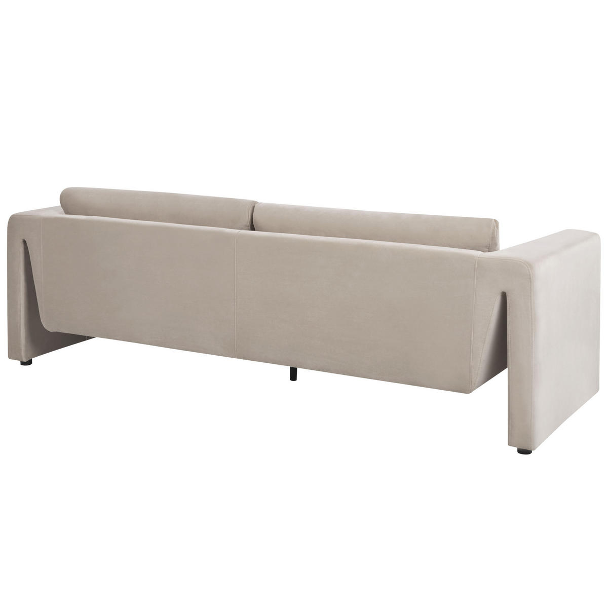 3-SITZER-SOFA Samtstoff taupe Maunu - Taupe/Schwarz, Textil (237/76/83cm) - Beliani