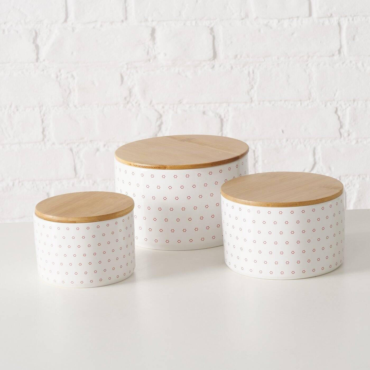 KERAMIKBEHÄLTER Lilly 3er-Set - Weiß, Keramik (16/10/16cm) - Boltze Home