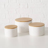 KERAMIKBEHÄLTER Lilly 3er-Set - Weiß, Keramik (16/10/16cm) - Boltze Home