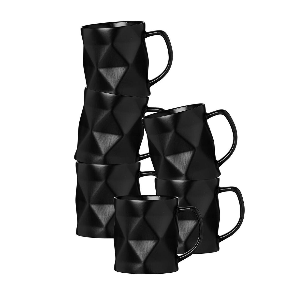 BECHER Tekia schwarz 400 ml 6er Set - Schwarz, Keramik (0.4L) - Ritzenhoff Breker