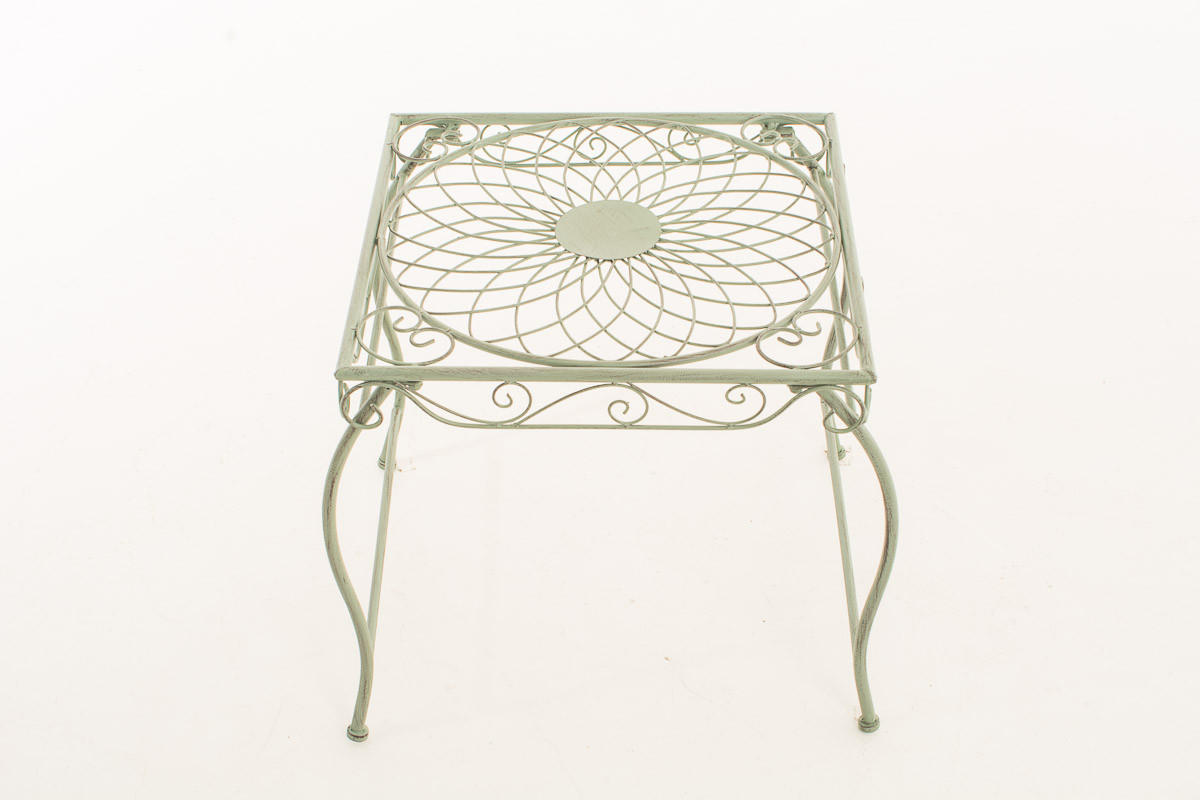 GARTENTISCH eckig 49/45/46 cm Metall Antik-Grün - Grün, Metall (45/49/46cm) - CLP