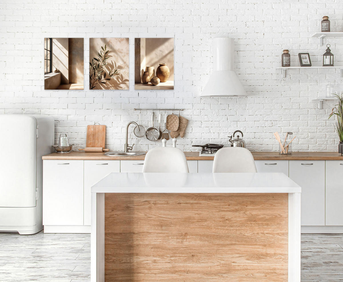 BILDERSET 3er-Set 30x40 cm Stillleben beige braun - Beige, Kunststoff (30/40cm) - artissimo