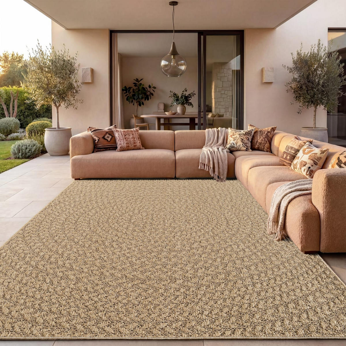 OUTDOORTEPPICH 120/170 cm Waregem 630 - Beige, Kunststoff (120/170cm) - Paco Home