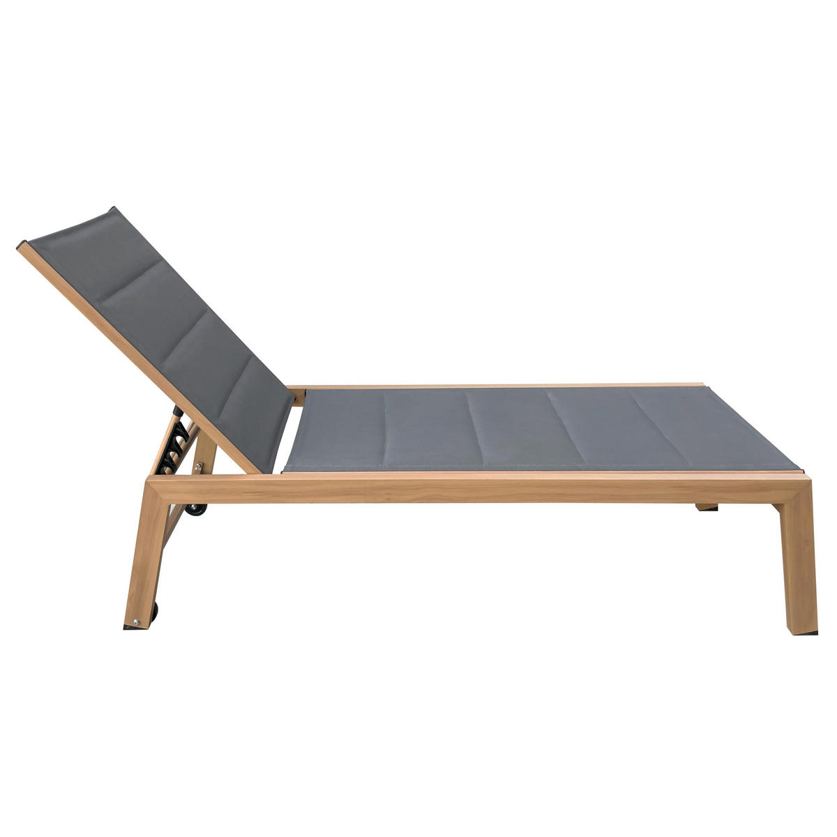 SONNENLIEGE 2-tlg., Grau - Grau, Textil (65/102/169cm) - Oviala