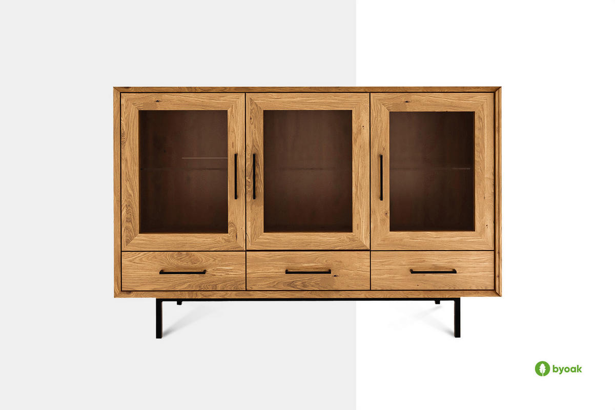 SIDEBOARD LEON Wildeiche - Wildeiche, Holz (144/95/45cm) - byoak