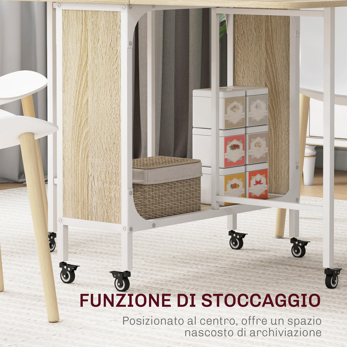 ESSTISCH Holzoptik 1 Stück - Beige, Kunststoff (130/80/74cm) - GiPP