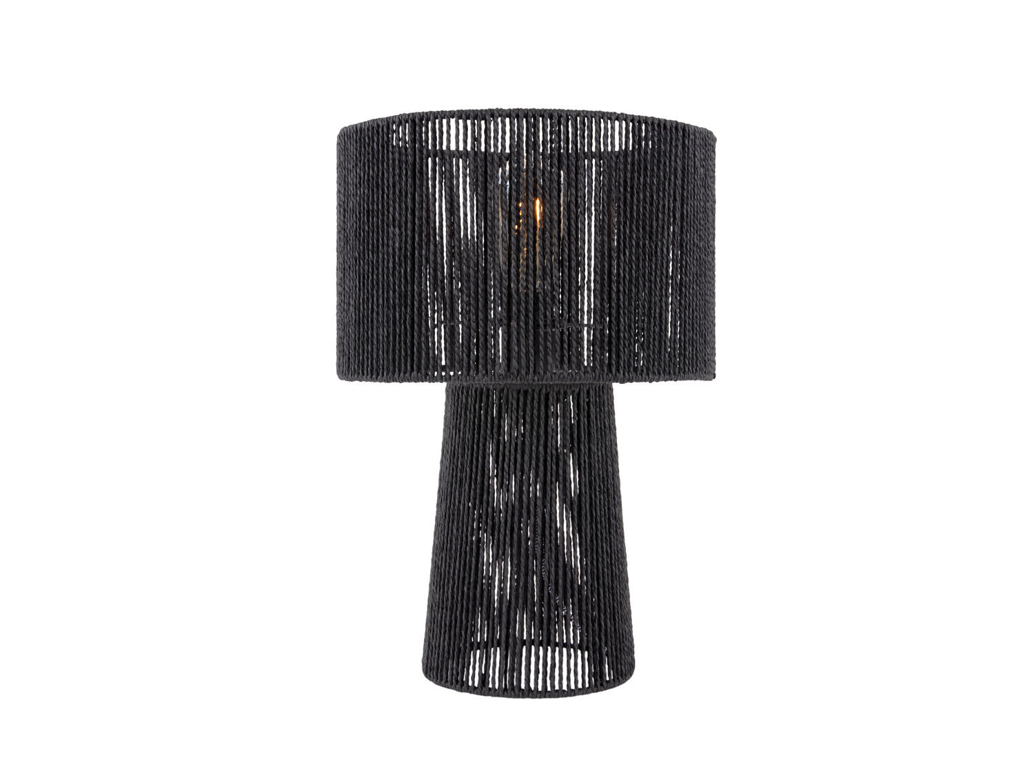 TISCHLAMPE Forma Pin 30/30/47 cm - Schwarz, Naturmaterialien (30/30/47cm) - Leitmotiv