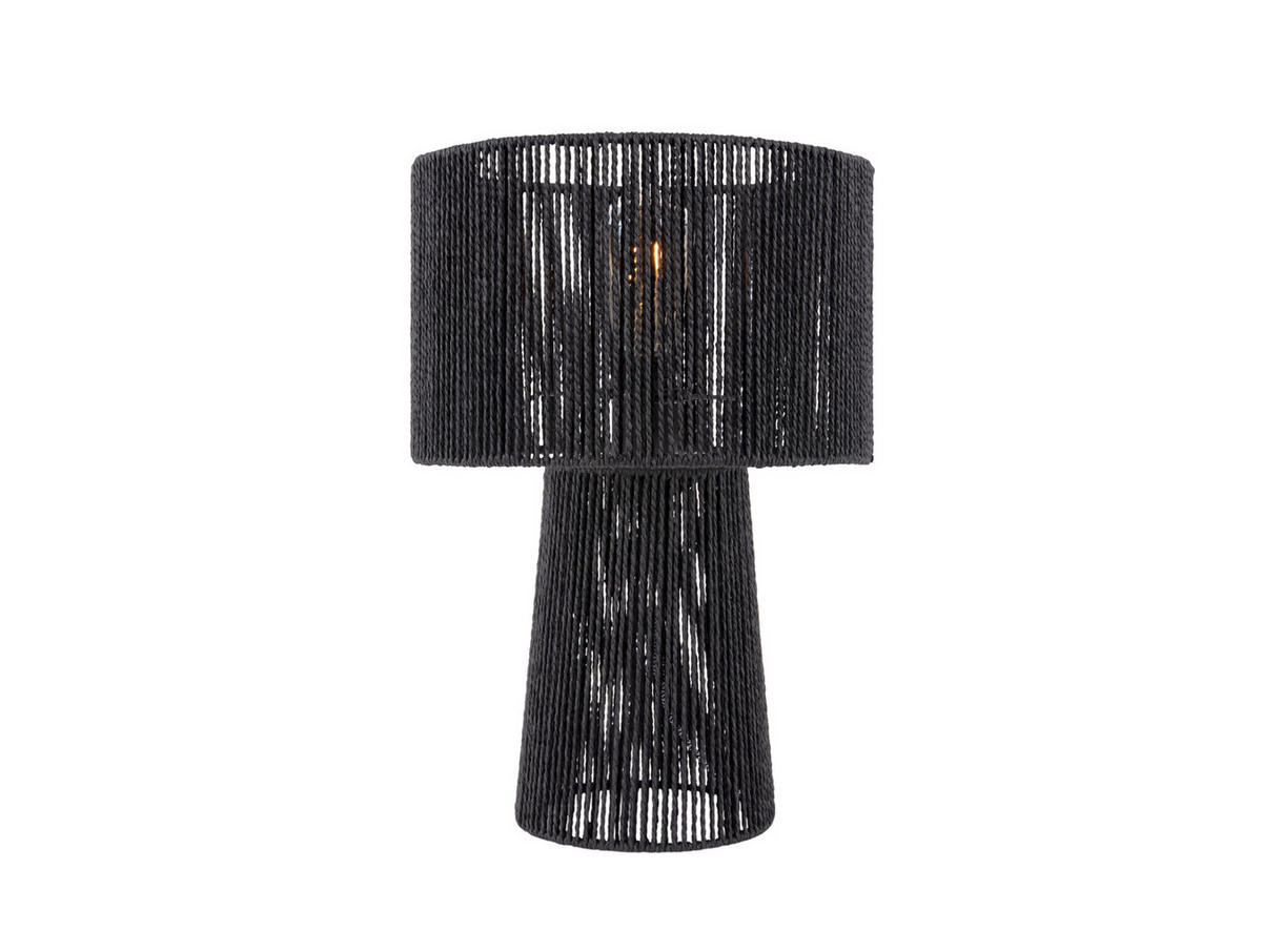 TISCHLAMPE Forma Pin 30/30/47 cm - Schwarz, Naturmaterialien (30/30/47cm) - Leitmotiv