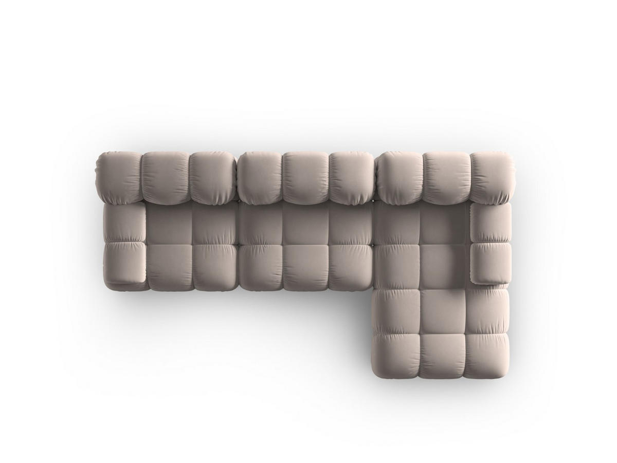 MODULARES-ECKSOFA rechts Bellis aus Samt beige 4 Sitzplätze - Beige, Textil (122/285cm) - Micadoni