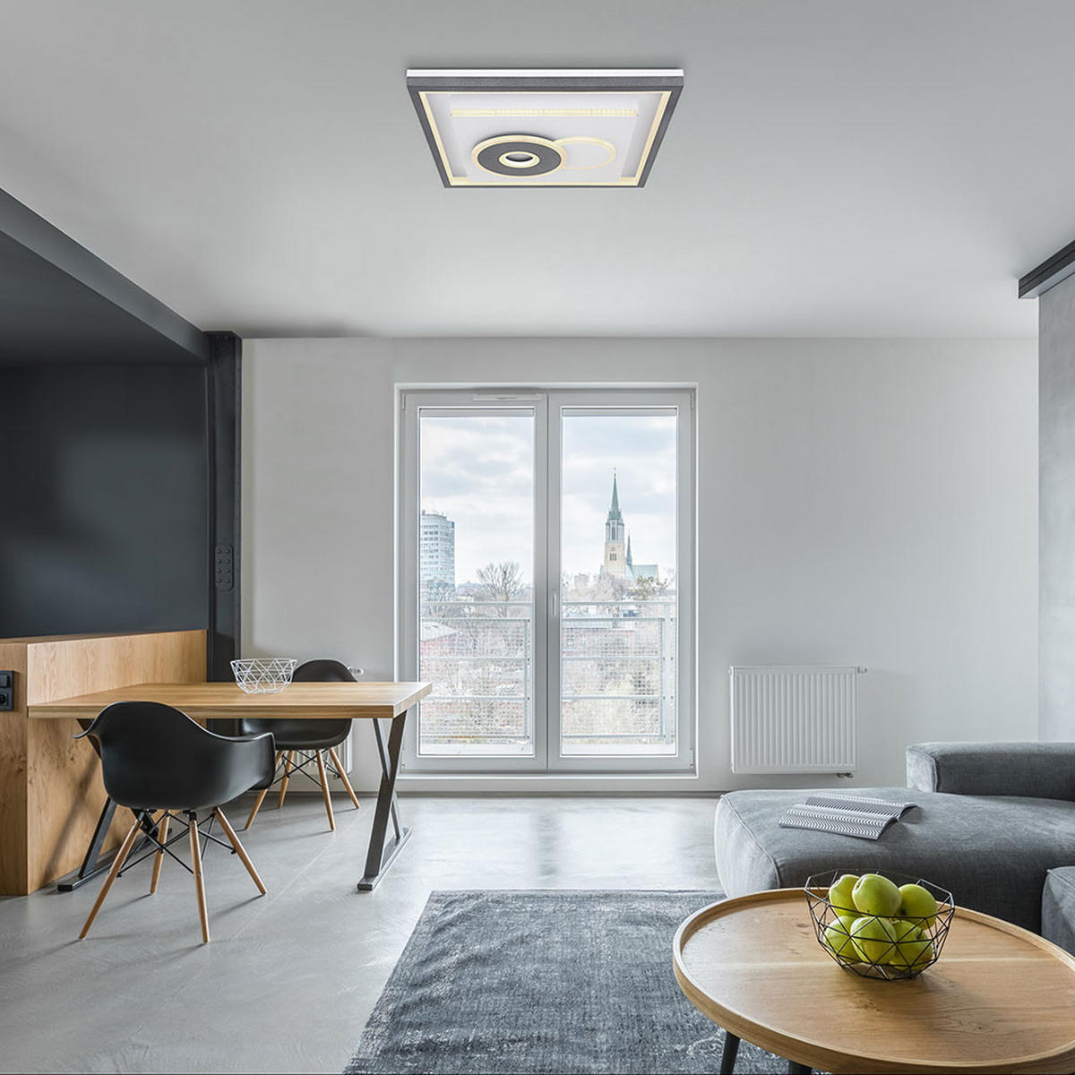 LED DECKENLEUCHTE SUNDI Weiß Metall - Weiß, Metall (54/54/10cm) - Globo Lighting