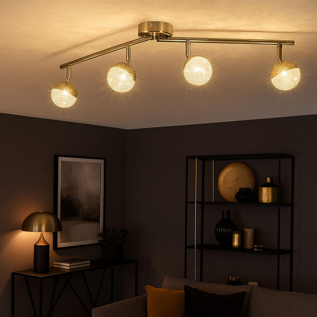 LED DECKENLEUCHTE Silber mit beweglichen Spots - Silberfarben, Metall (78/17/9cm) - Wofi