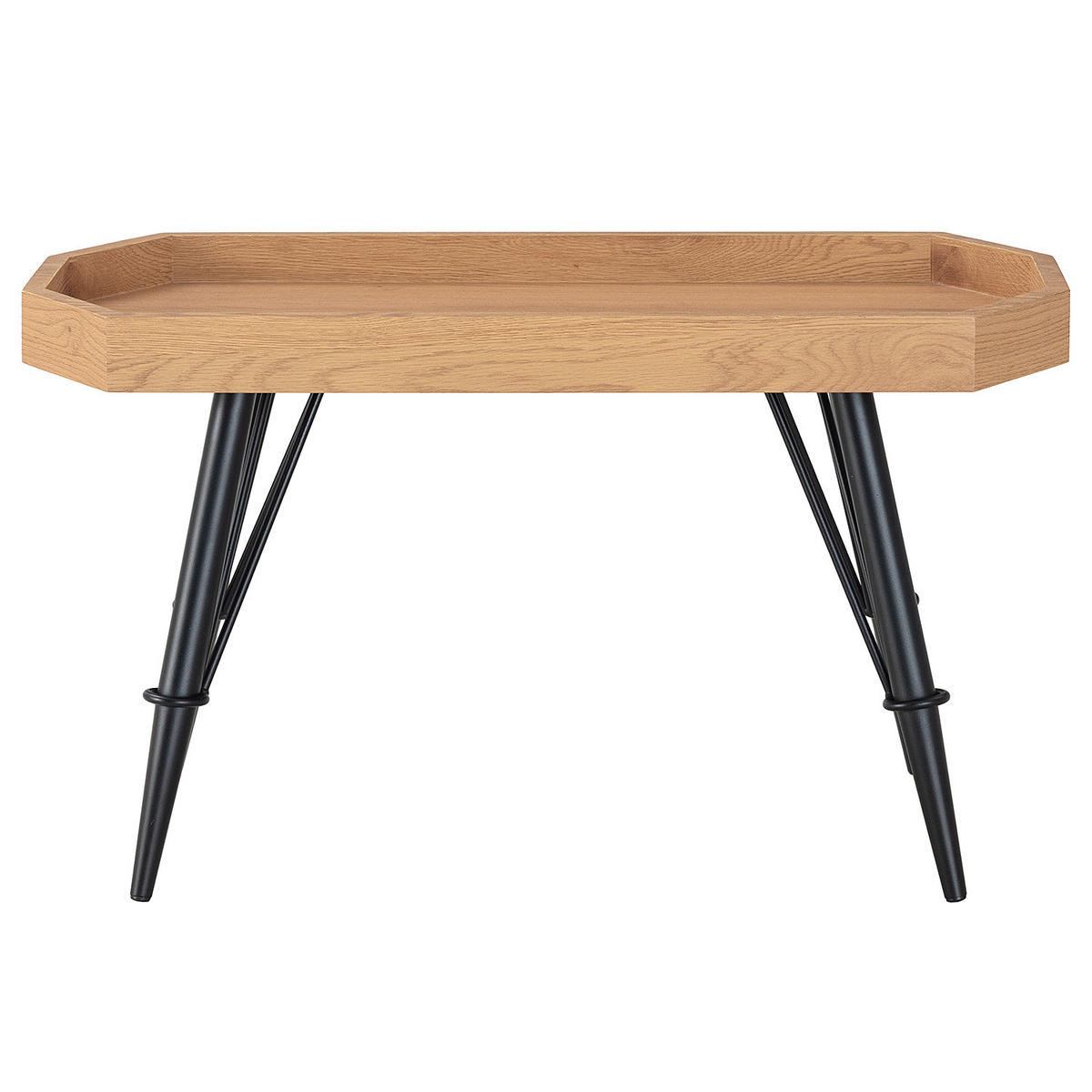 COUCHTISCH - Holzwerkstoff / Metall - Eichefarben/Schwarz, Holzwerkstoff/Metall (40/80/43cm) - home24