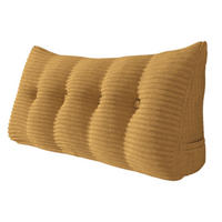 RÜCKENKISSEN für Bett Kord Tiefgelb 140 cm - Hellbraun, Textil (50/140cm) - Vercart