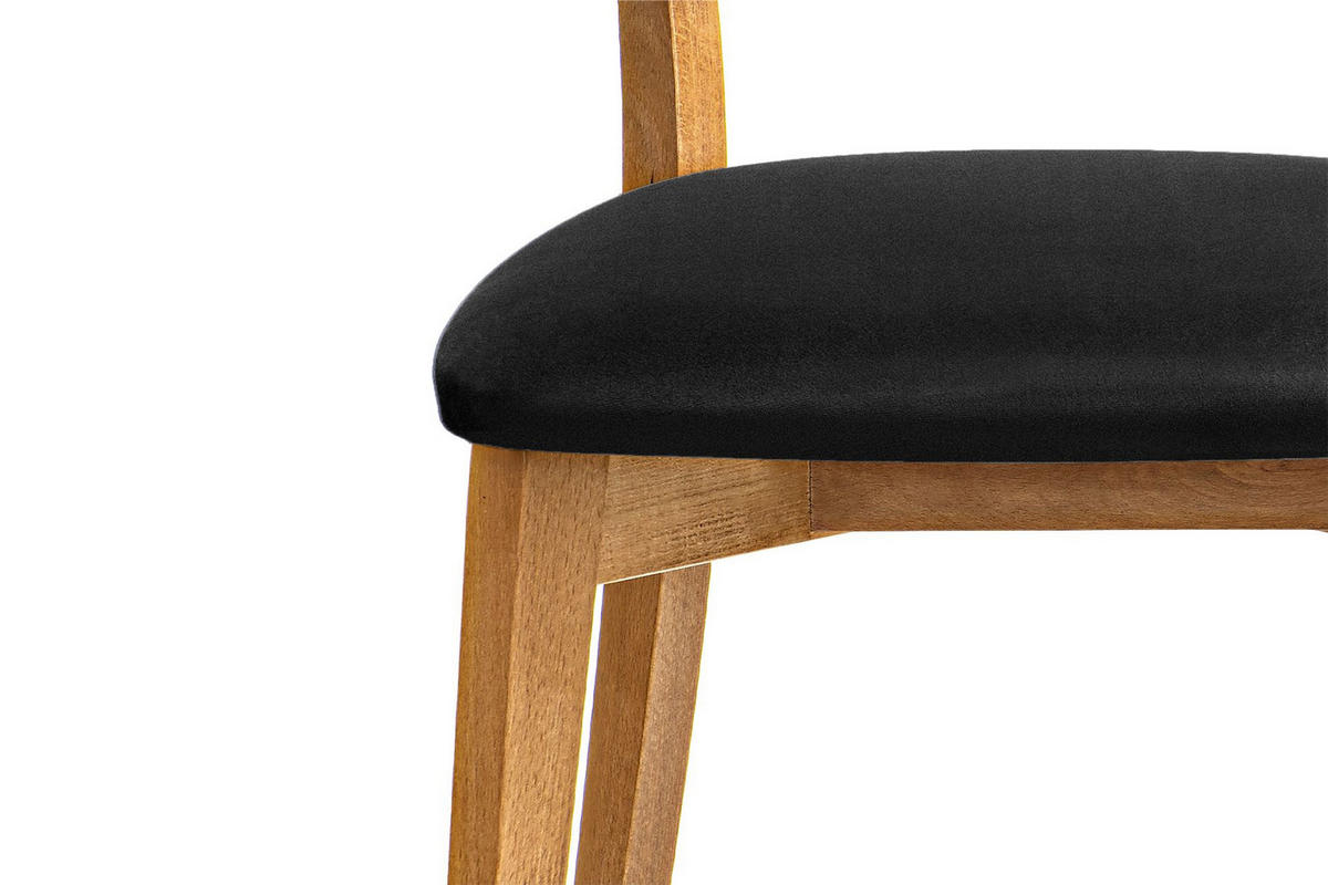 ESSZIMMERSTÜHLE LYCO (2er-Set), schwarz / Eiche hell - Eichefarben/Schwarz, Holz/Buchenholz (47/81/45cm) - KONSIMO®