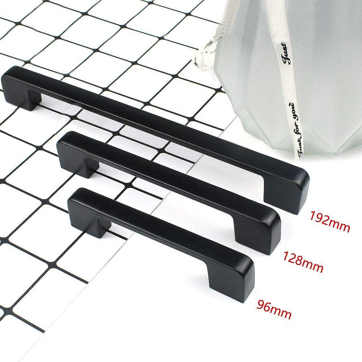 MÖBELGRIFF Schwarz 10er-Set 128 mm - Schwarz, Metall (1.3/2.3/13.8cm)