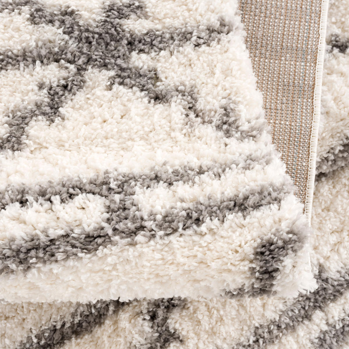 HOCHFLOR-TEPPICH Shaggy Pulpy 530 Creme Grau 140x200 cm - Creme, Textil (140/200cm) - carpet city