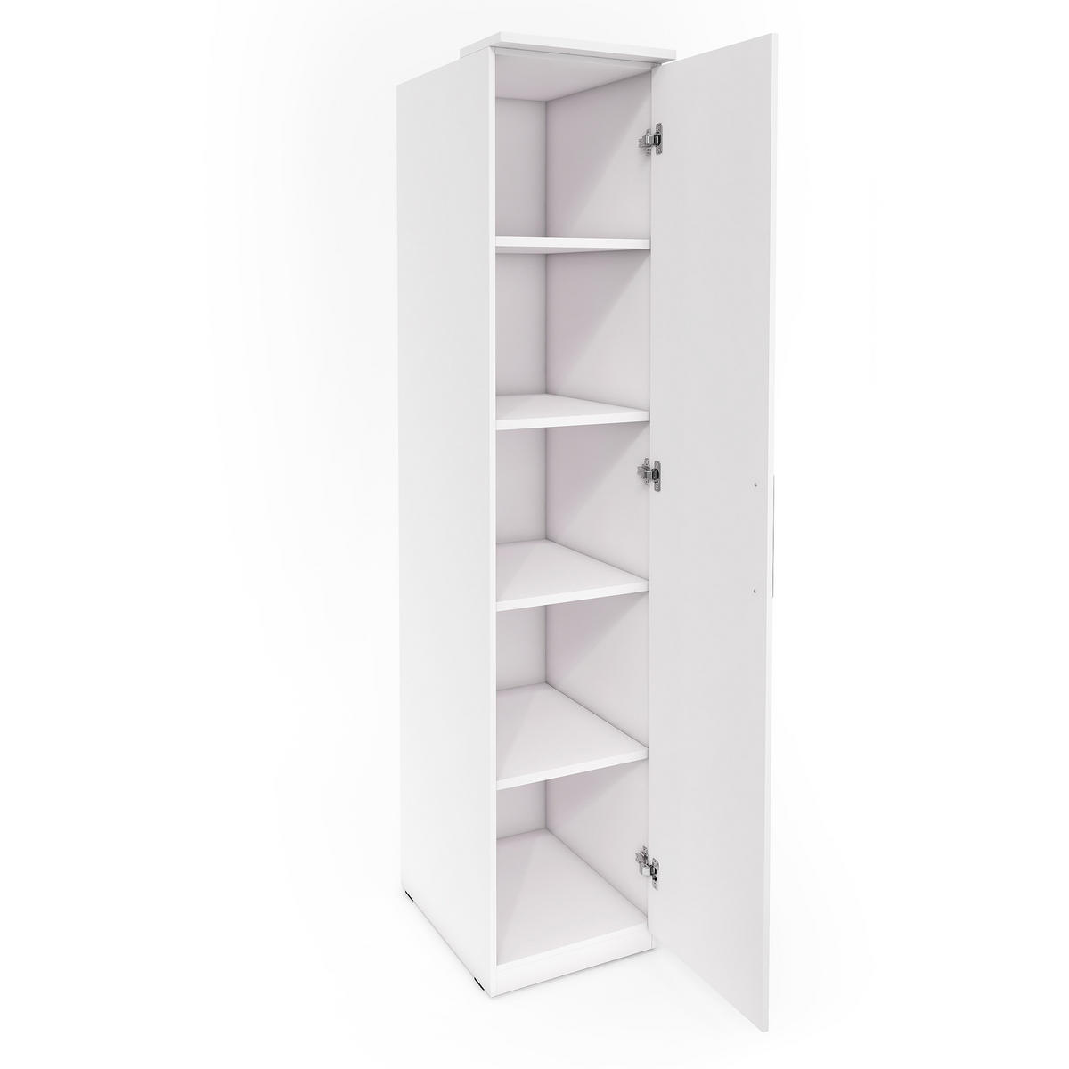 DREHTÜRENSCHRANK OTTIMA 45/217/63 cm 1-türig mit Spiegel Weiß - Weiß, Holzwerkstoff (45/217/63cm) - MASSENO