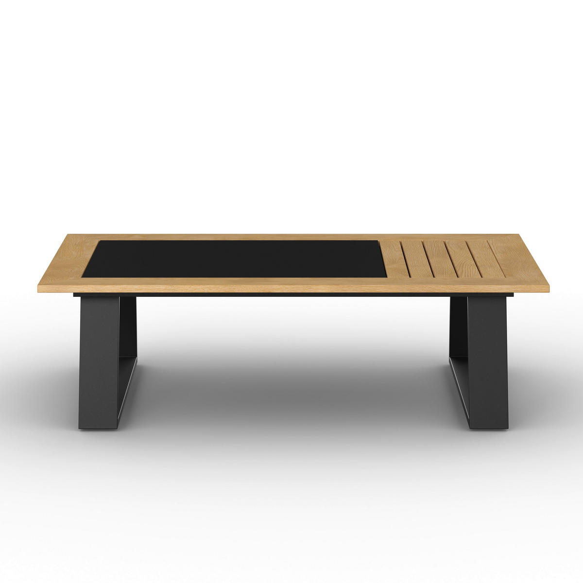 LOUNGEGARNITUR Fabrizia Grau Outdoorstoff/Metall/Holz - Grau, Holz