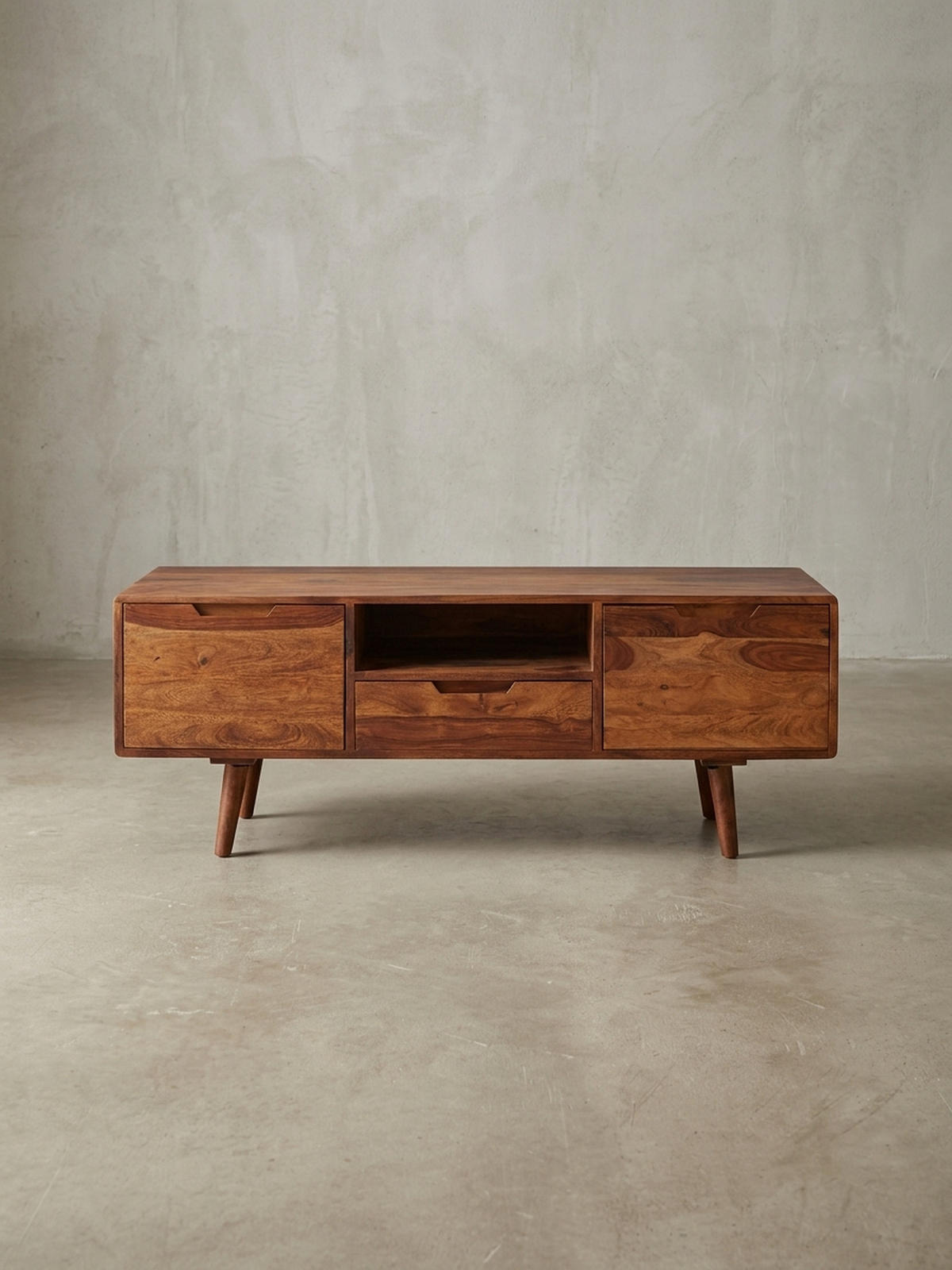 LOWBOARD Massivholz Landhausstil mit Stauraum Handgefertigt - Braun, Holz (135/51/45cm) - KADIMA DESIGN