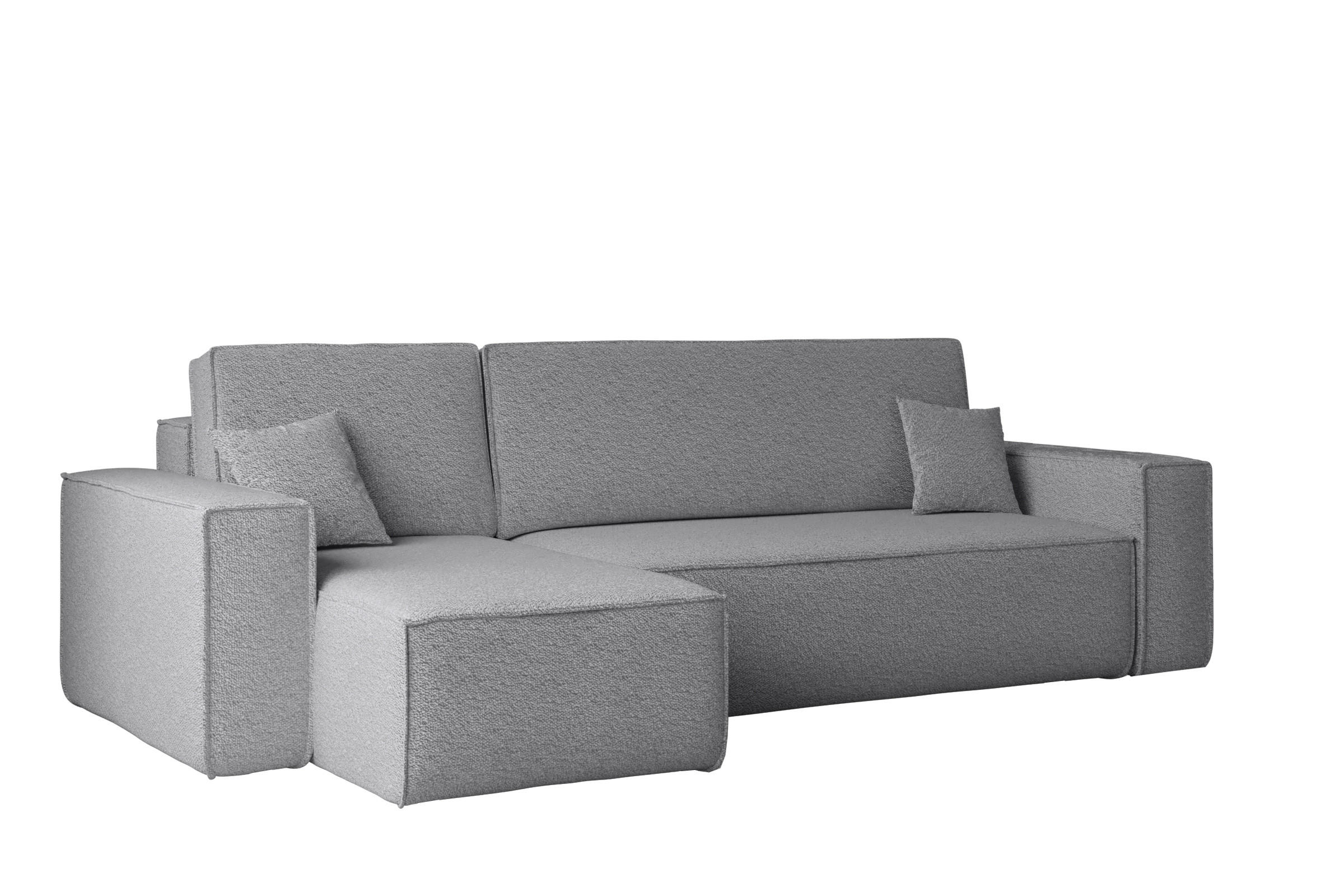 ECKSOFA Mit Schlaffunktion Und Bettkasten L-Form BEST Stoff Abriamo Grau Links - Grau, Holz/Textil (142/244cm) - Kaiser Möbel